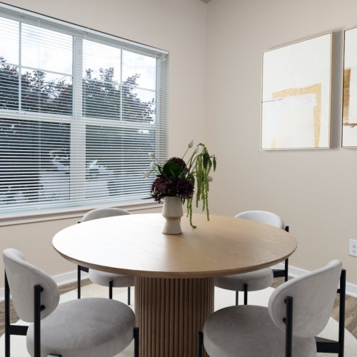 Refined spaces to match your style a dining area near a window