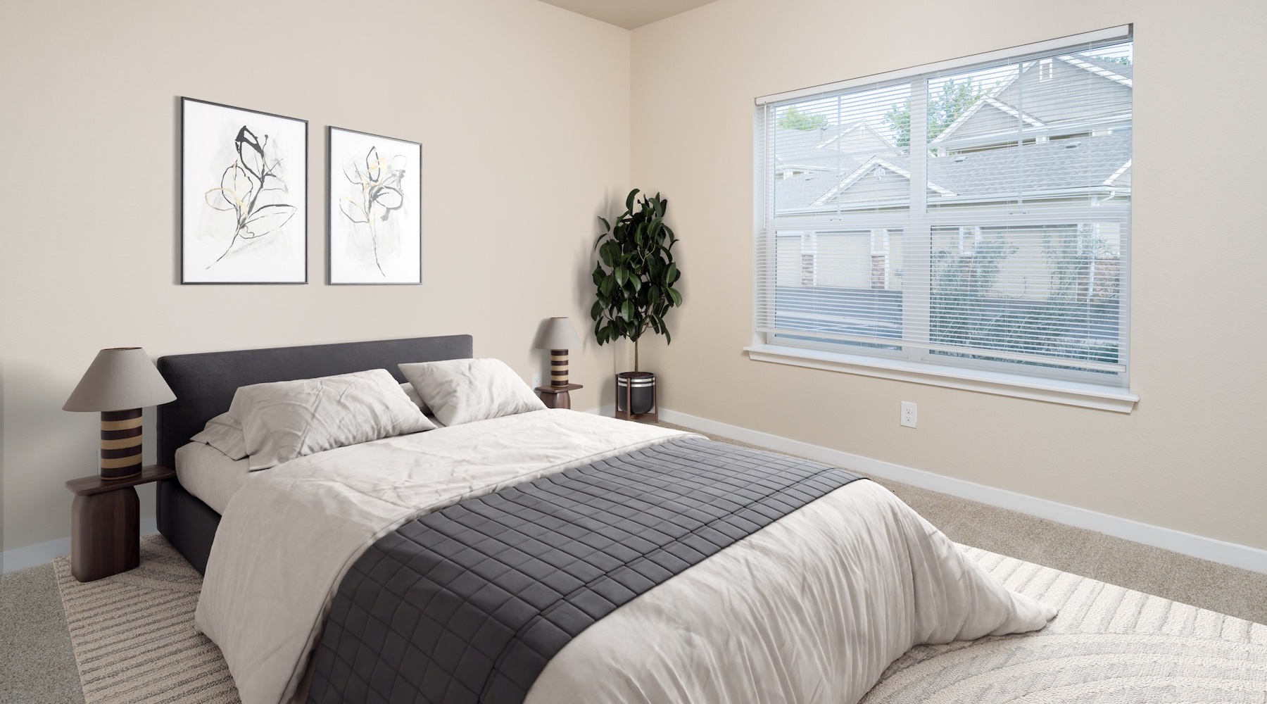 Thoughtful details to elevate your lifestyle Bedroom with natural lighting and high ceilings