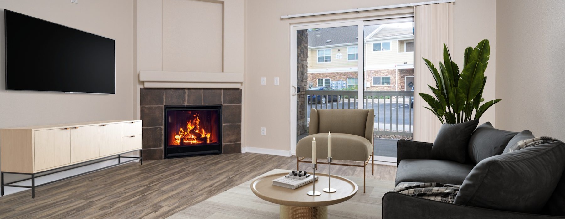 Open space living area with natural lighting