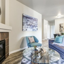 living area with easy access to other rooms